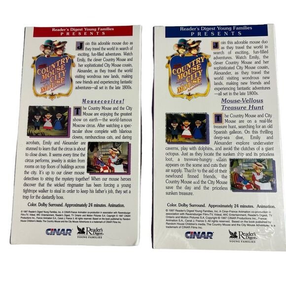 The Country Mouse And The City Mouse Adventures Set of 9 VHS Tapes Sealed Movies - Picture 6 of 15